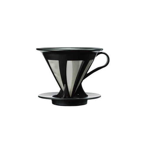 Hario 02 Kendinden Filtreli Siyah Dripper