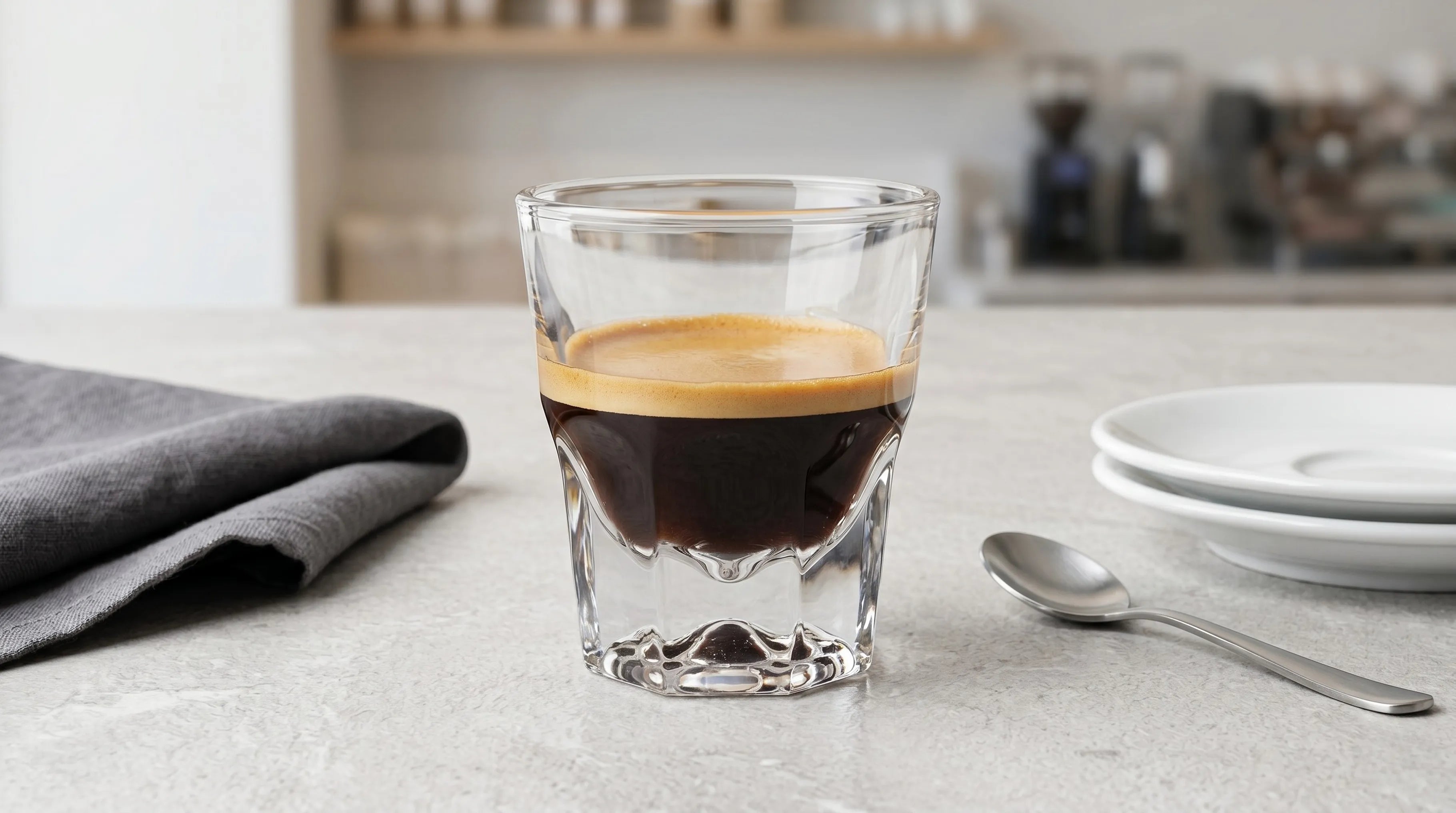 Fincanda Espresso ve Kreması Mutfakta Tezgah Üzerine