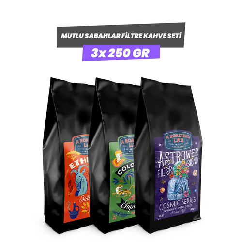 Mutlu Sabahlar Filtre Kahve Seti 3x250